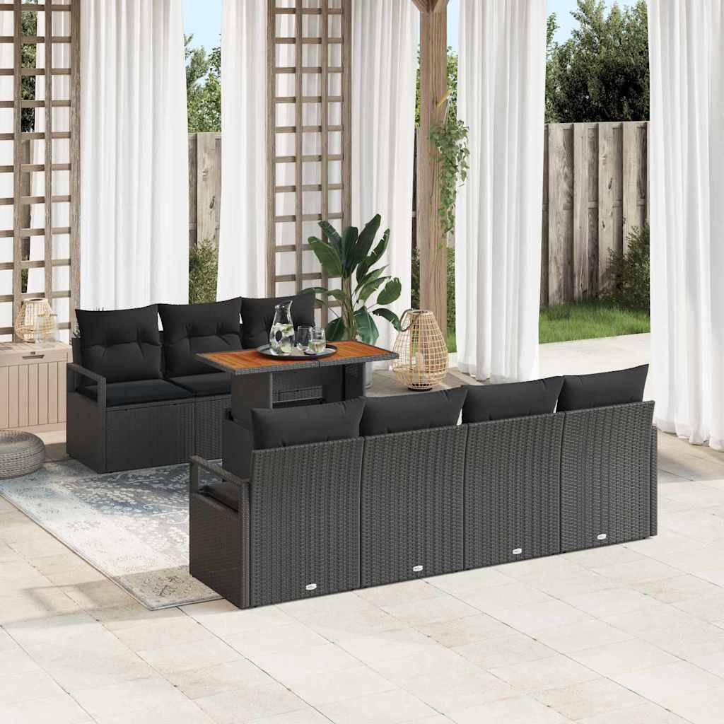 ComfortXL - Canapé Extérieur Modulable 8 Pièces Noir et Marron en Polyrotin avec Coffres et Pieds Ajustables – ComfortXL Outdoor Living