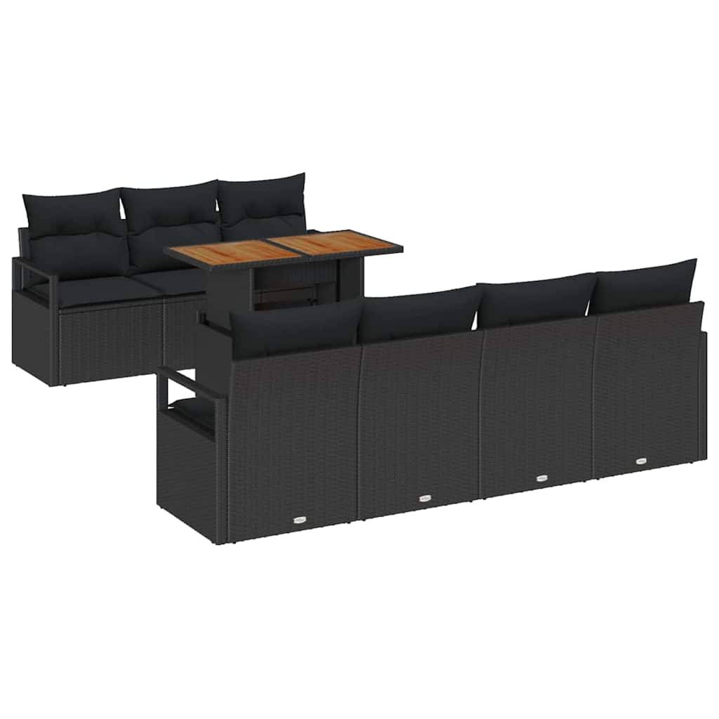ComfortXL - Canapé Extérieur Modulable 8 Pièces Noir et Marron en Polyrotin avec Coffres et Pieds Ajustables – ComfortXL Outdoor Living - Image 2