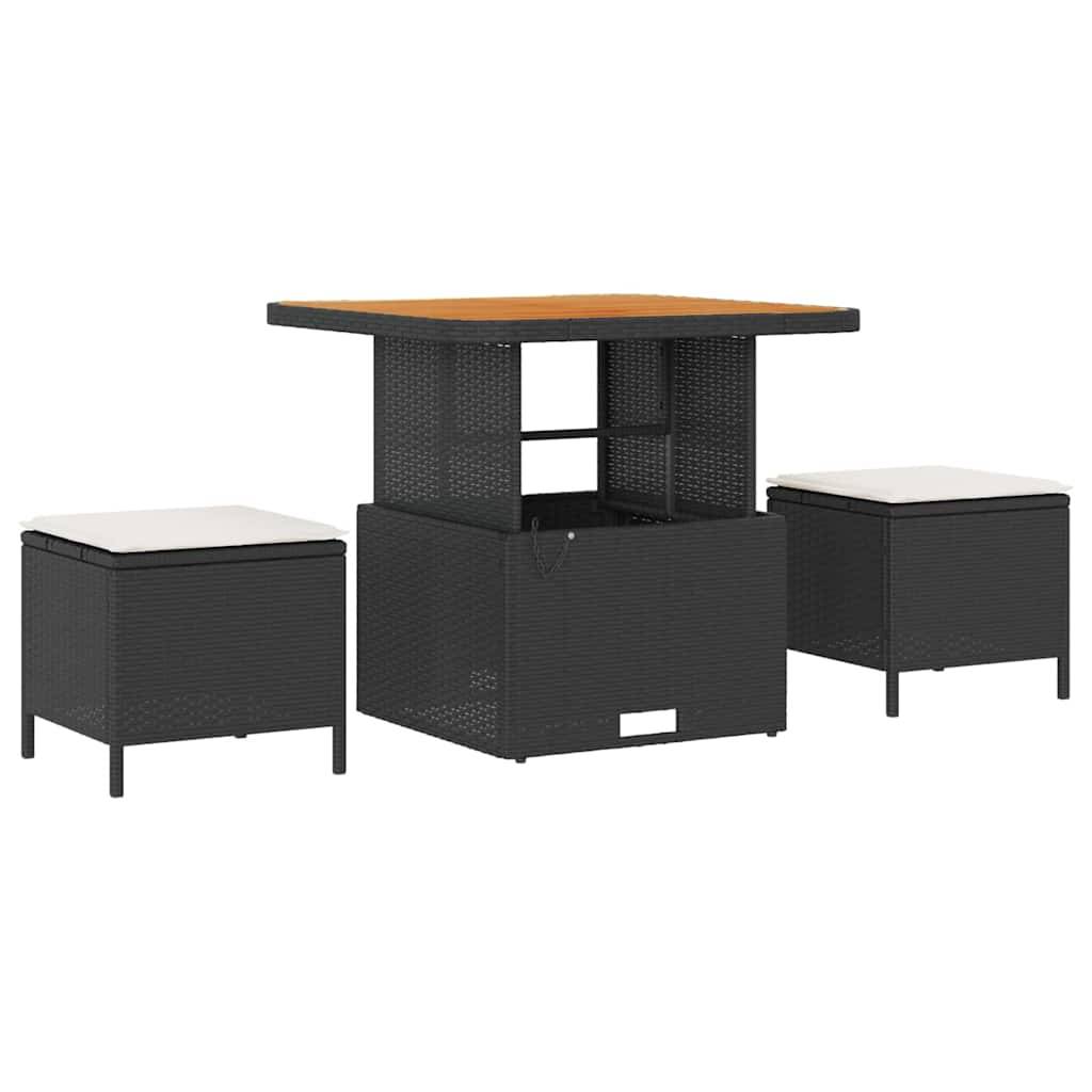 Ensemble Détente 13pcs Noir Résine & Bois – Salon Bas Modulaire pour Grand Jardin – ComfortXL Outdoor Living - Image 4