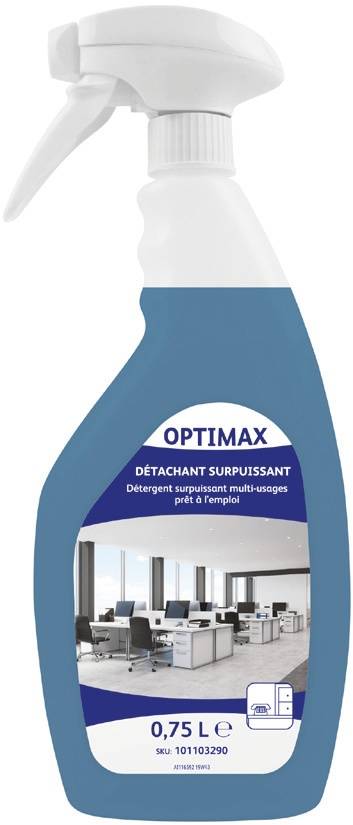 Optimax Détachant surPuissant - Lot de 3 Colis de 6 Flacons de 750ml - Diversey
