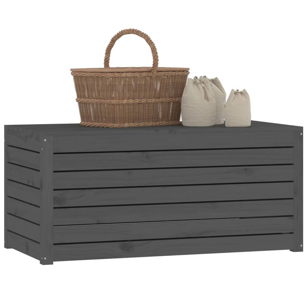 ComfortXL - Boîte de Rangement d'Extérieur en Bois de Pin Massif avec Assise pour Terrasse Gris 101x50,5x46,5 cm – ComfortXL Outdoor Living - Image 4