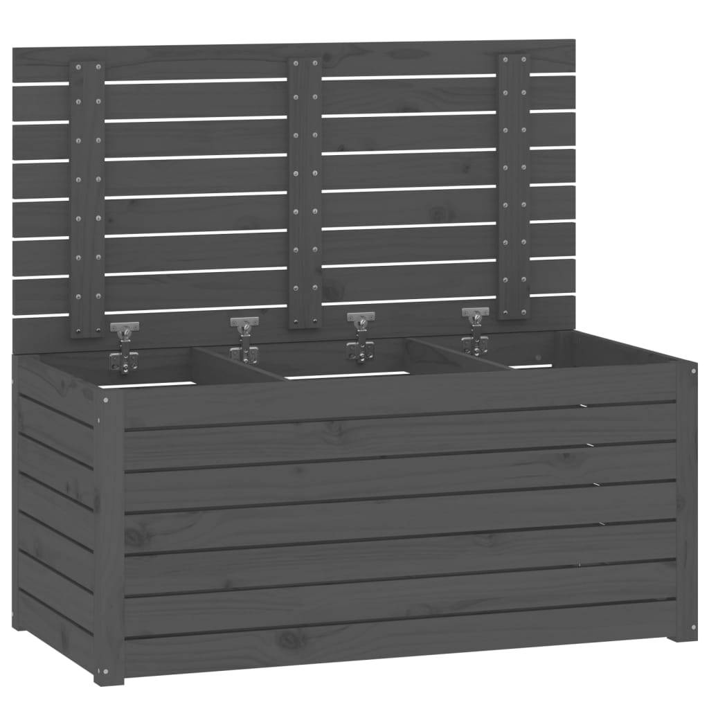ComfortXL - Boîte de Rangement d'Extérieur en Bois de Pin Massif avec Assise pour Terrasse Gris 101x50,5x46,5 cm – ComfortXL Outdoor Living - Image 6