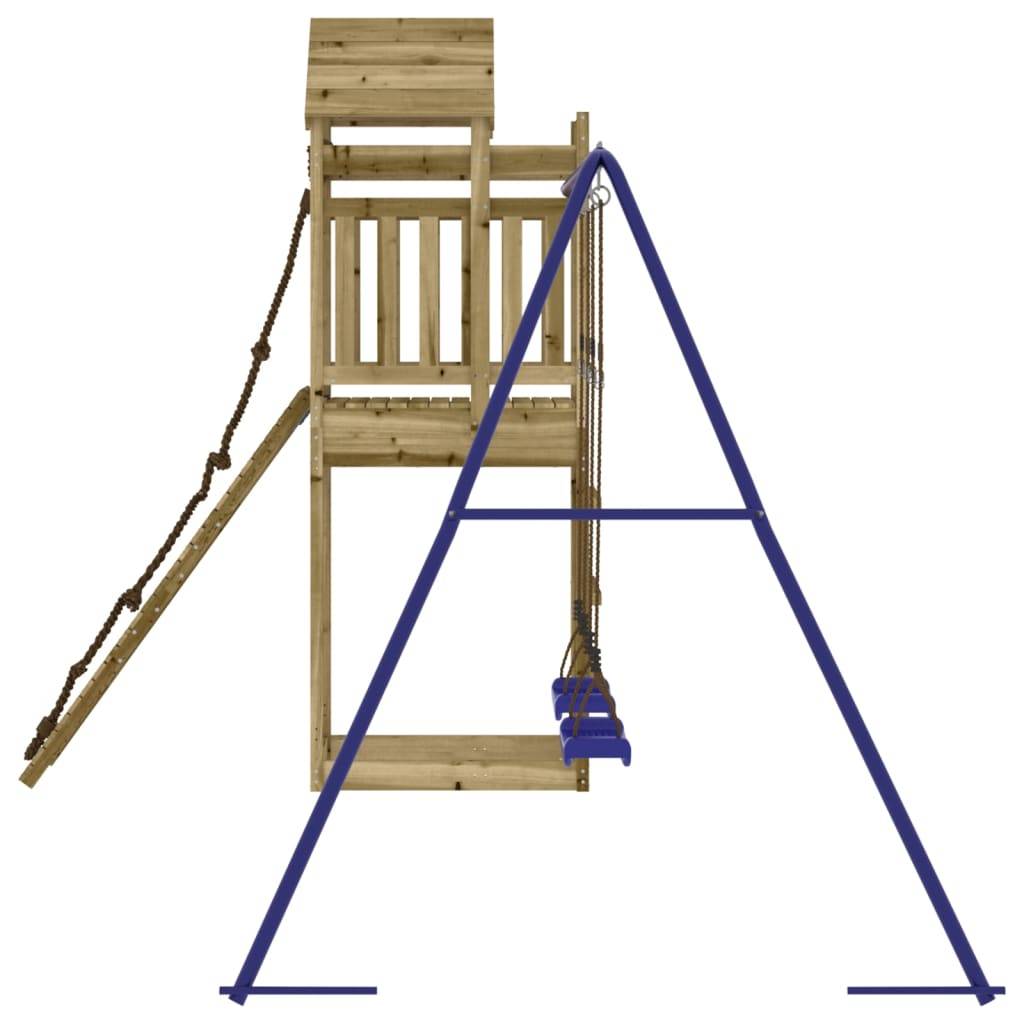 Helloshop26 - Aire de jeux d'extérieur balançoires toboggan portiques robuste jeux jardin 319 x 259 x 238 cm bois de pin imprégné - Image 4