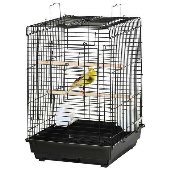 Cage à oiseaux métal noir 40 x 40 x 59 cm - PANGIVO - Image 2