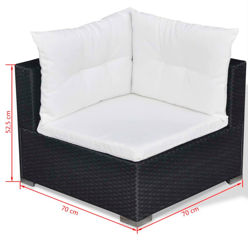 Vidaxl - Salon de jardin 10 pcs avec coussins Résine tressée Noir vidaXL 41876 - Image 3