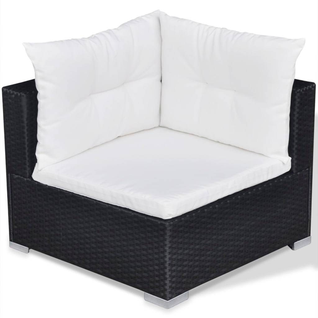 Vidaxl - Salon de jardin 10 pcs avec coussins Résine tressée Noir vidaXL 41876 - Image 8