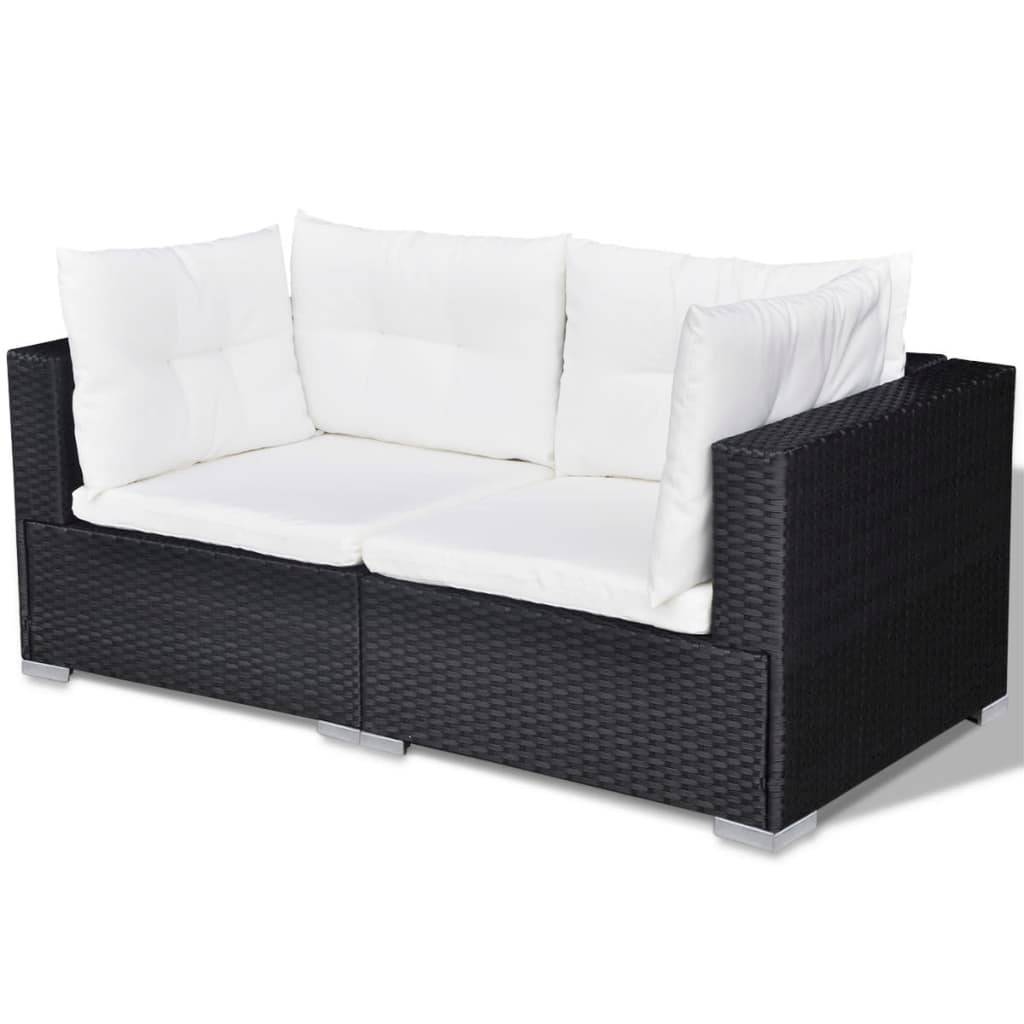 Vidaxl - Salon de jardin 10 pcs avec coussins Résine tressée Noir vidaXL 41876 - Image 7