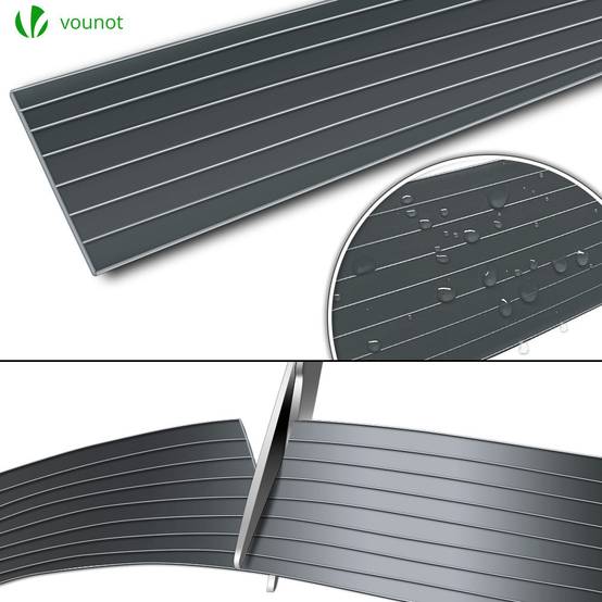 Kit de lamelles occultantes PVC brise vue 75m x 4.7cm avec 150 clips Gris - Image 7