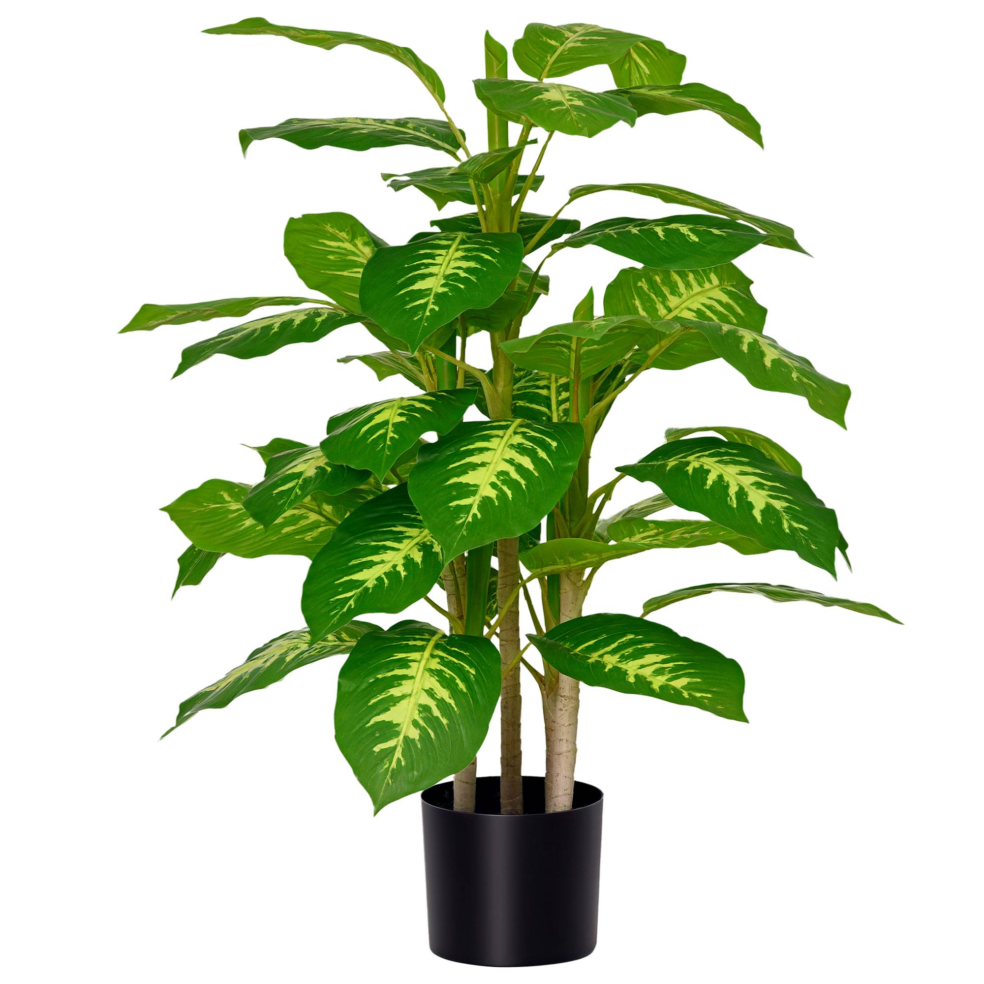 Plante artificielle calathea hauteur 95 cm pot ciment - intérieur - Image 1