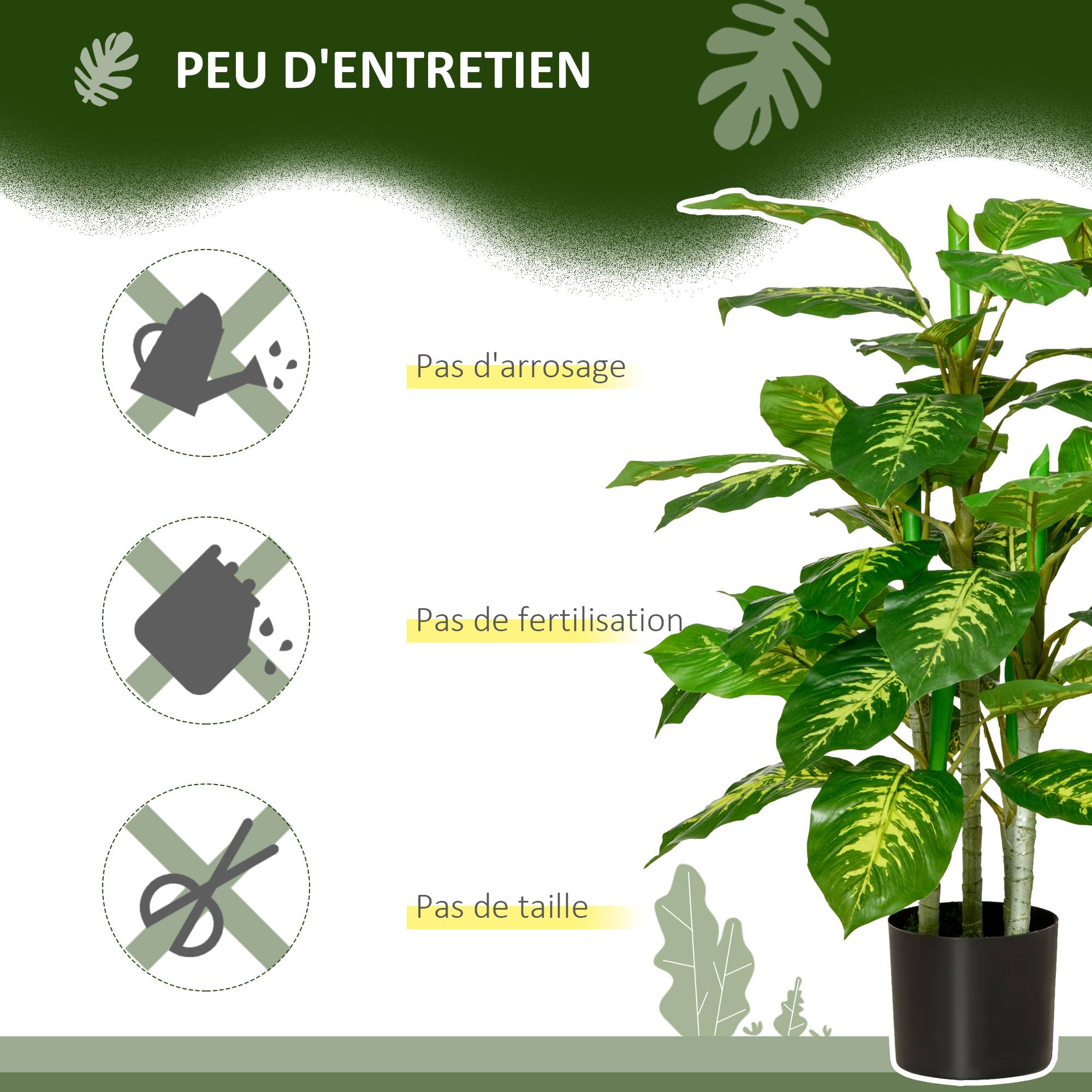 Plante artificielle calathea hauteur 95 cm pot ciment - intérieur - Image 8