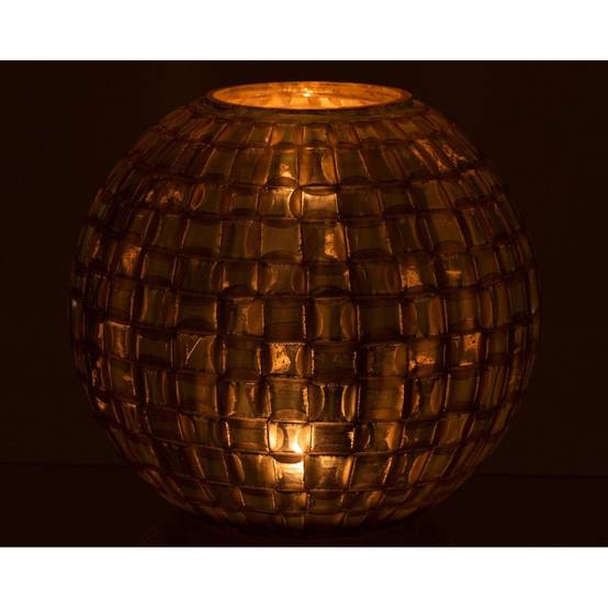 Photophore Déco en Verre "Alara" 29cm Gris - Image 4