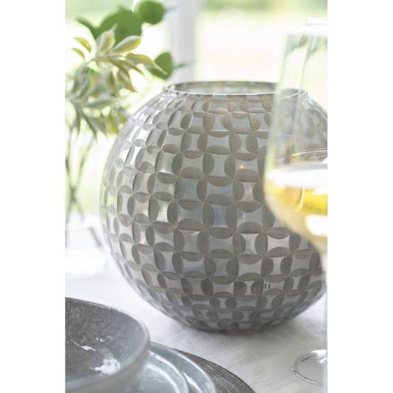 Photophore Déco en Verre "Alara" 29cm Gris - Image 5