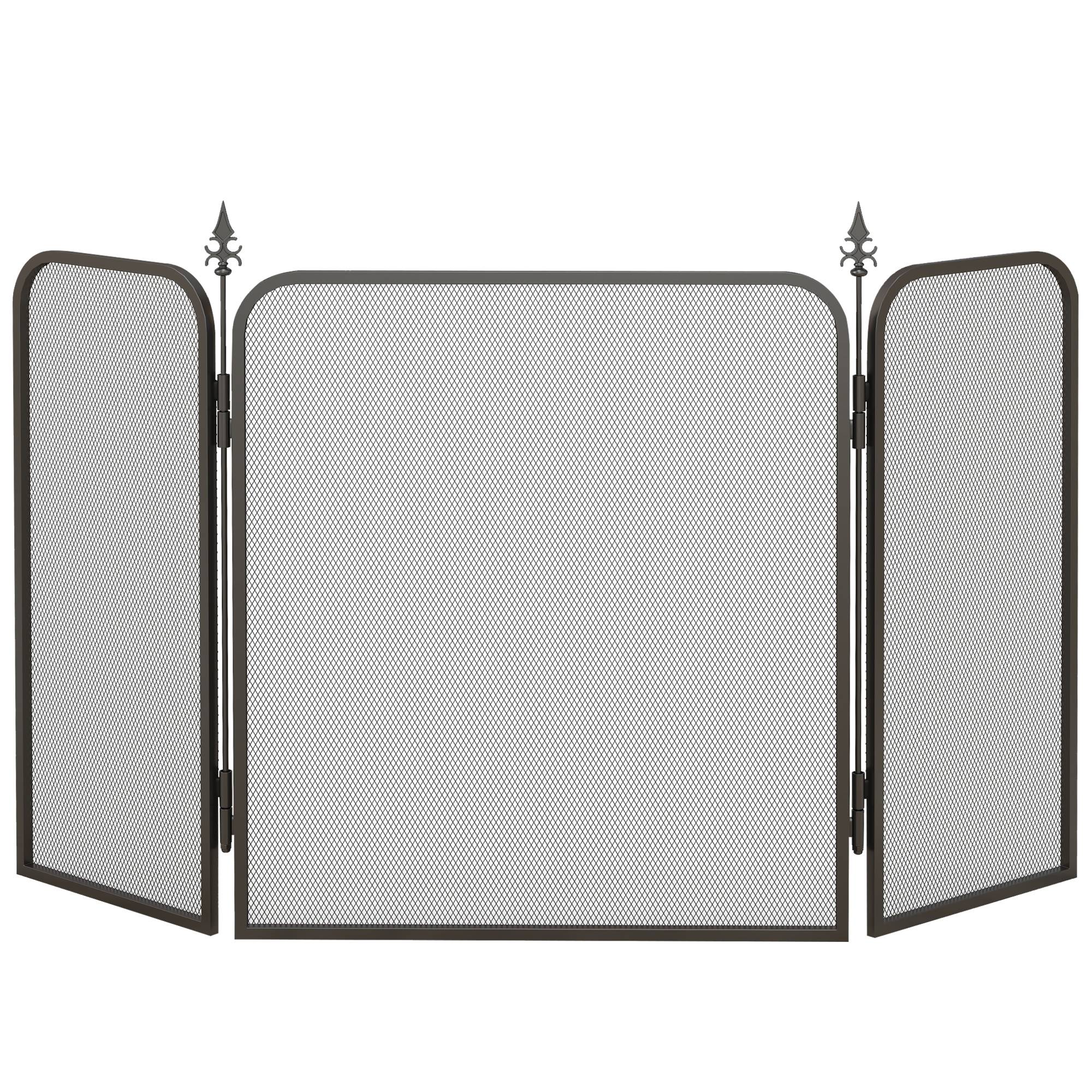 ComfortXL - Pare-feu de cheminée pliable 3 panneaux en métal design flèche pour salon Noir – ComfortXL Outdoor Living - Image 2