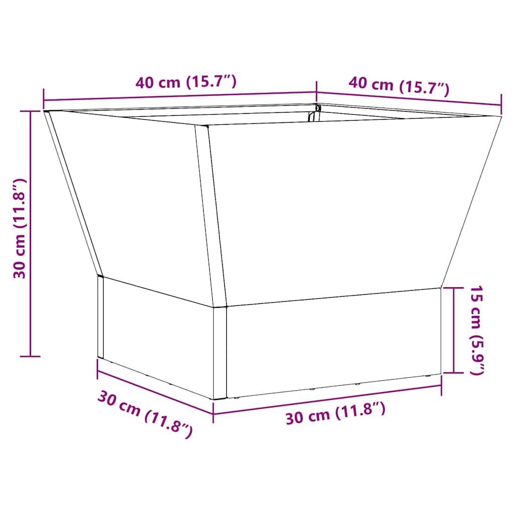 ComfortXL - Brasero Carré de Jardin en Acier Foyer Extérieur pour Terrasse Noir 40x40 cm – ComfortXL Outdoor Living - Image 3