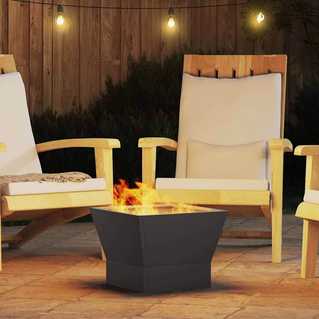 ComfortXL - Brasero Carré de Jardin en Acier Foyer Extérieur pour Terrasse Noir 40x40 cm – ComfortXL Outdoor Living - Image 4
