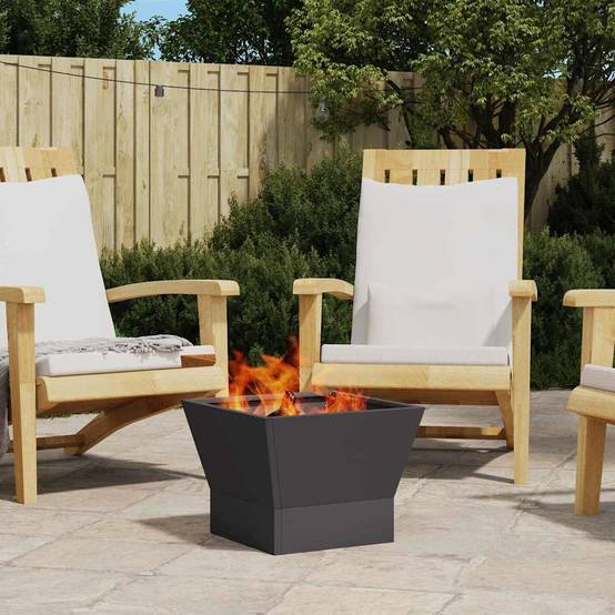 ComfortXL - Brasero Carré de Jardin en Acier Foyer Extérieur pour Terrasse Noir 40x40 cm – ComfortXL Outdoor Living - Image 1