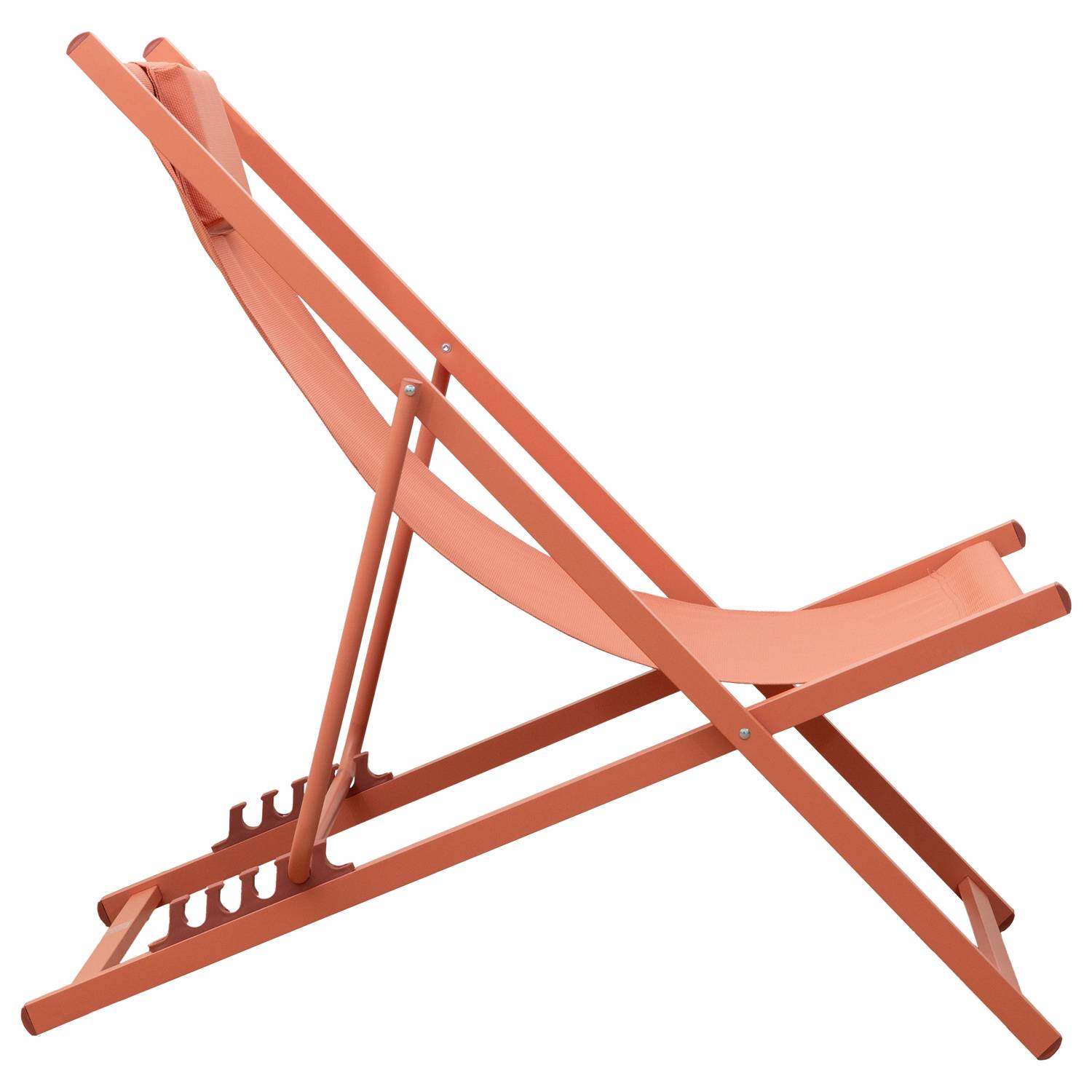 Happy Garden - Lot de 2 chiliennes CYPRUS - textilène terracotta/structure terracotta - HAPPY GARDEN - Image 3