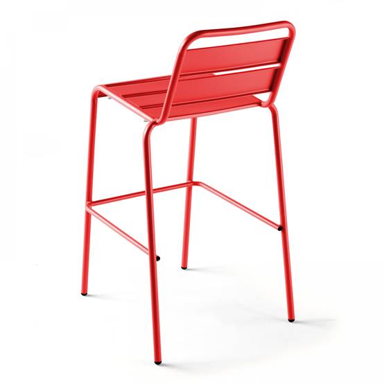 Oviala - Chaise haute de jardin en métal rouge Palavas - Oviala - Image 2