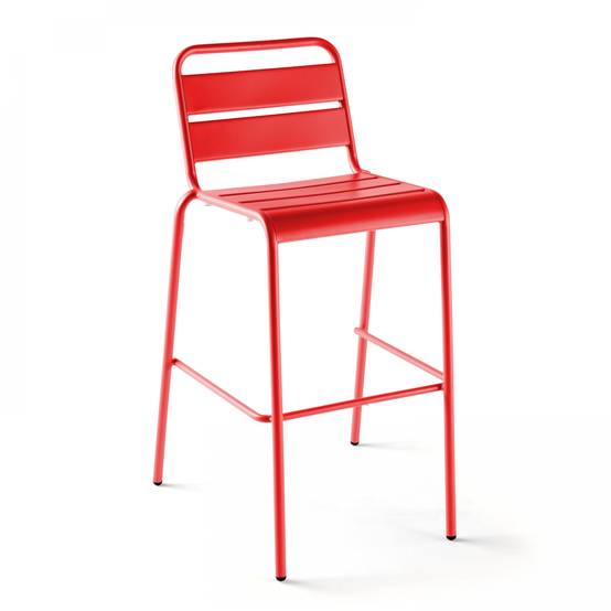 Oviala - Chaise haute de jardin en métal rouge Palavas - Oviala - Image 1