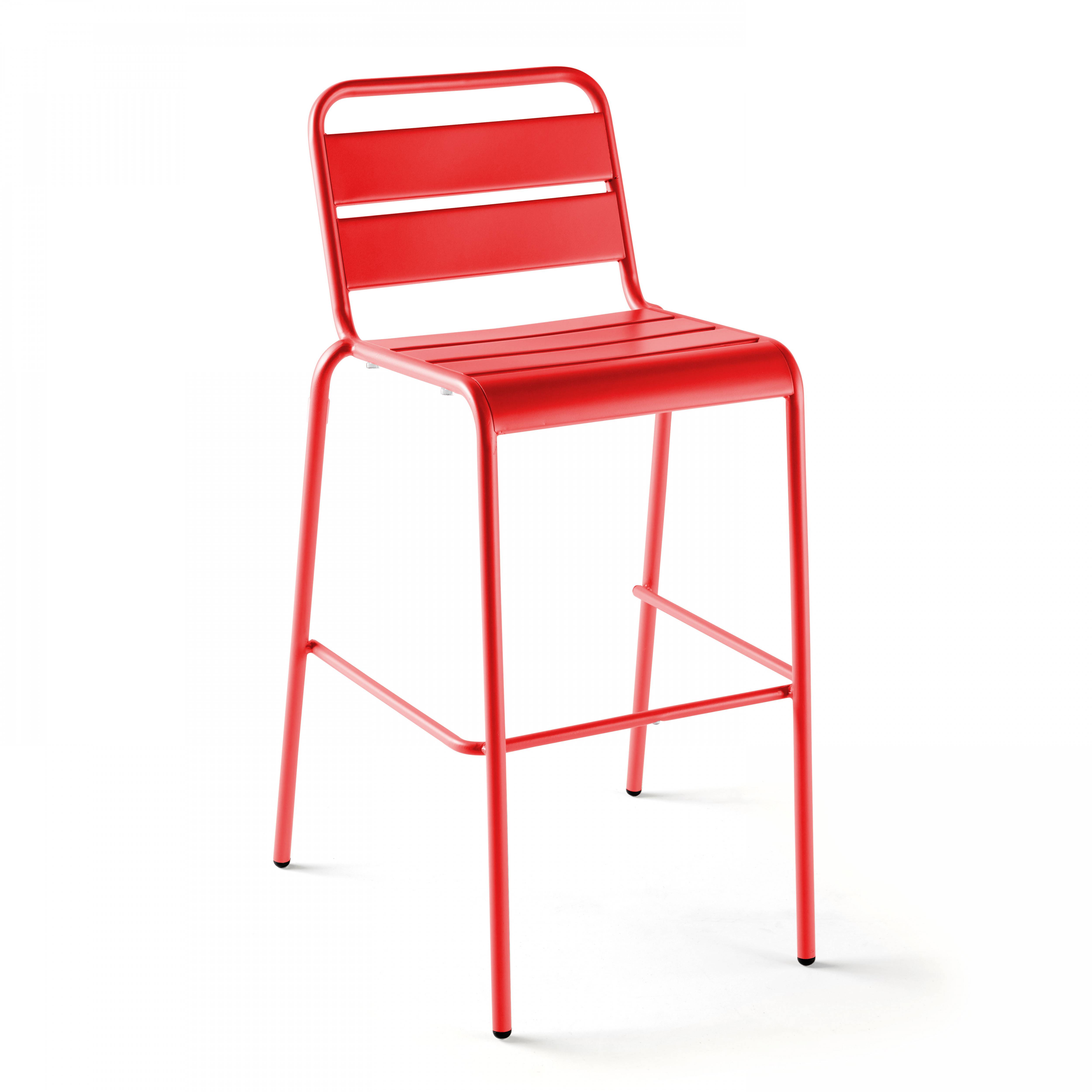 Oviala - Chaise haute de jardin en métal rouge Palavas - Oviala - Image 1