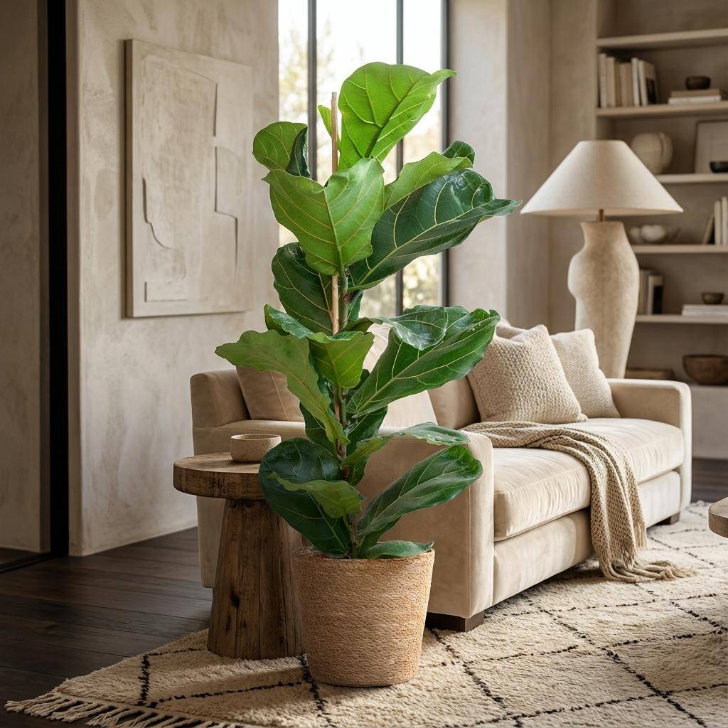 Ficus Lyrata - Pot de 21cm - Hauteur 75 - 85cm - Panier - Plantes d'intérieur - Image 2