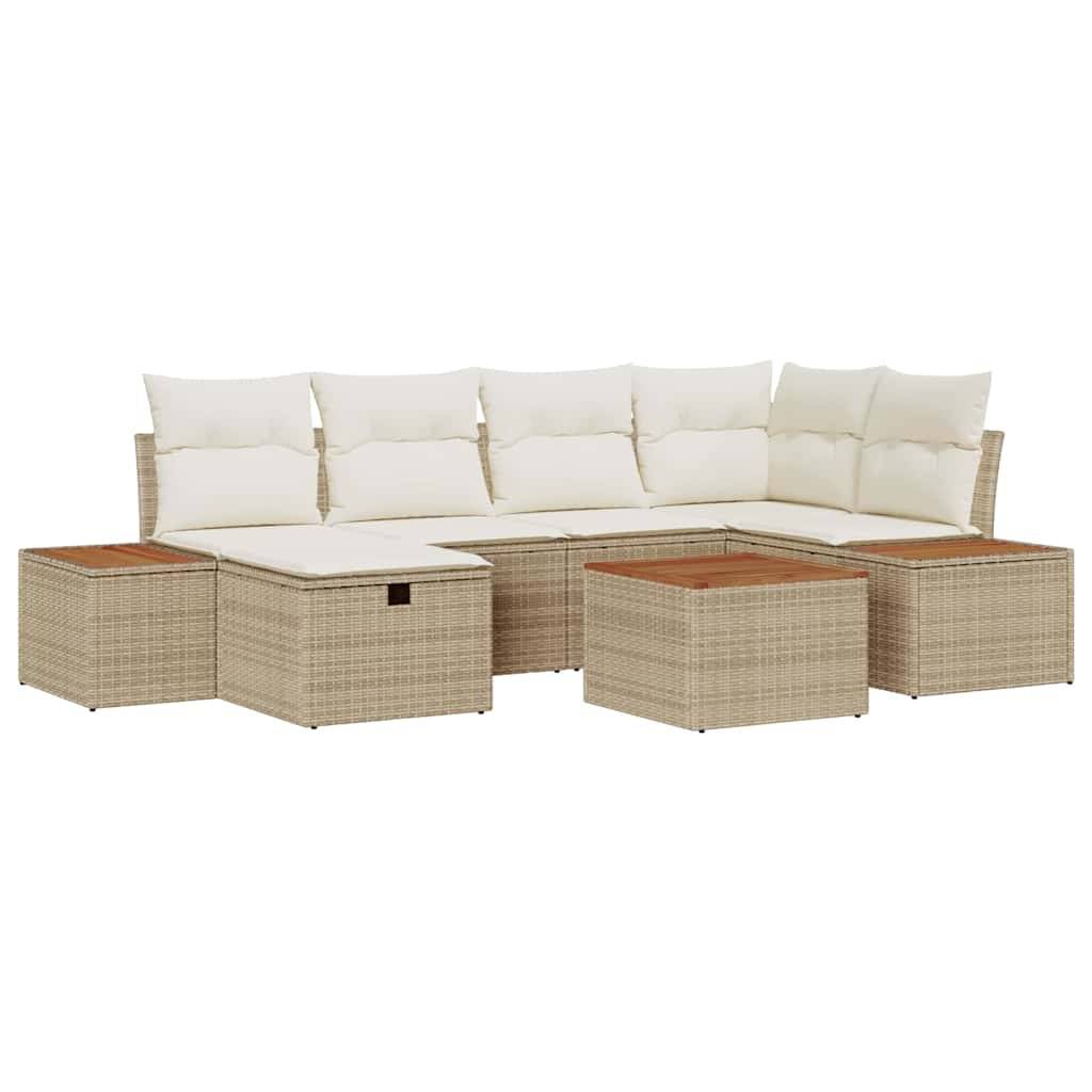 ComfortXL - Salon Extérieur 7 Pièces Polyrotin Beige avec Fonction Rangement et Table de Jardin Carrée – ComfortXL Outdoor Living - Image 2