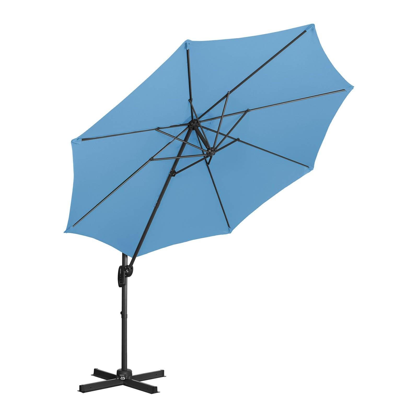 Helloshop26 - Parasol déporté rond diamètre 300 cm inclinable et pivotant bleu - Image 2