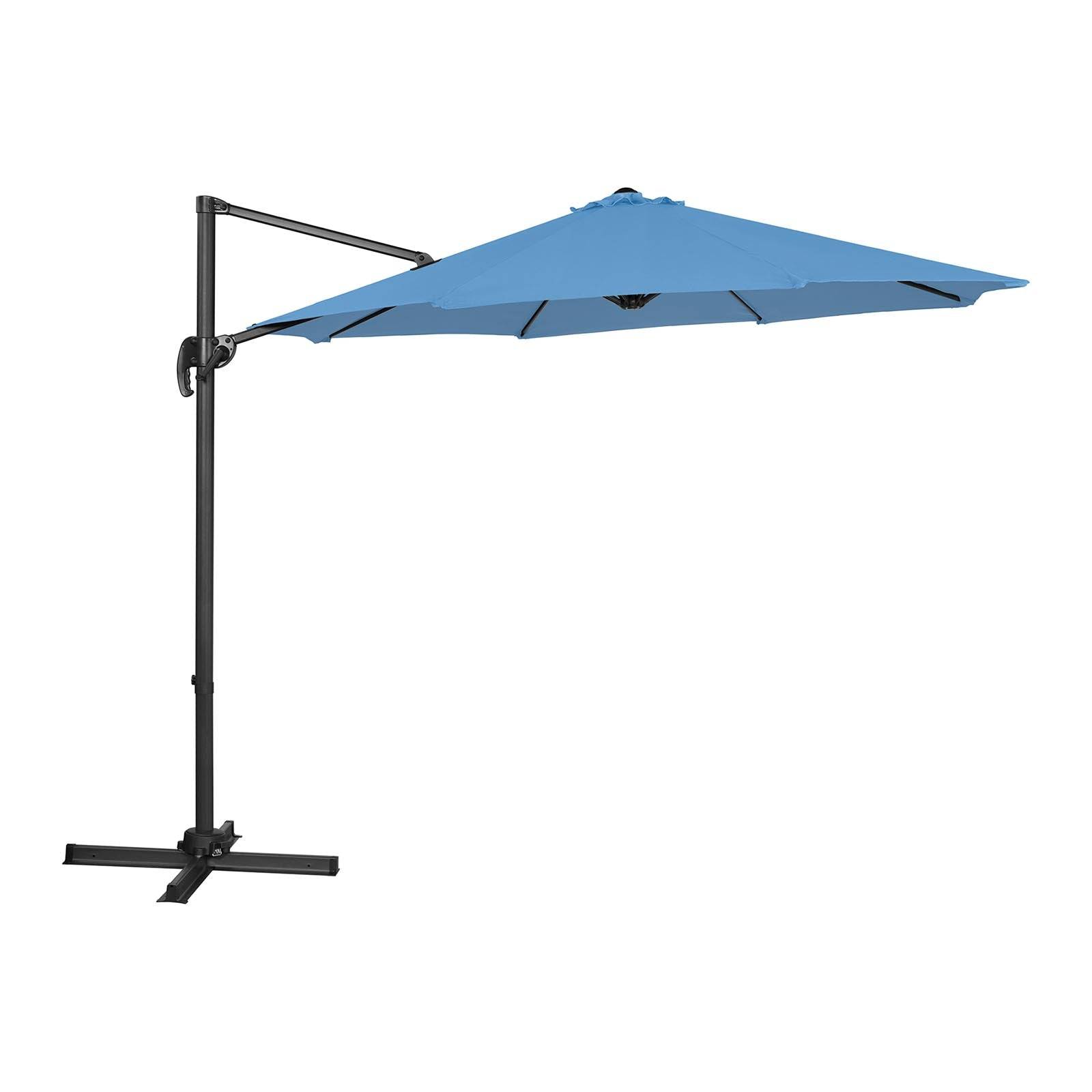 Helloshop26 - Parasol déporté rond diamètre 300 cm inclinable et pivotant bleu - Image 1
