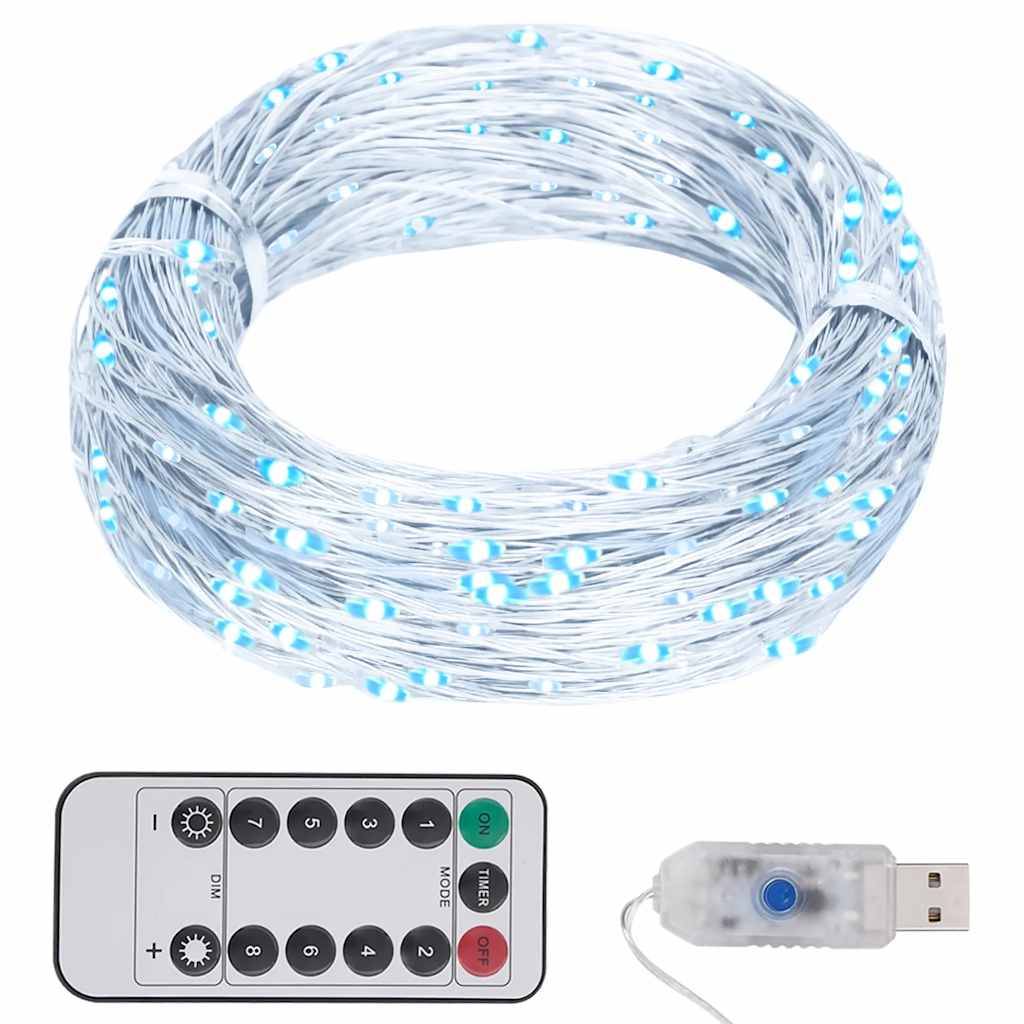 Guirlande Lumineuse LED Fil Cuivre 300 Lampes Télécommande Blanc Froid 30m – ComfortXL Outdoor Living - Image 1