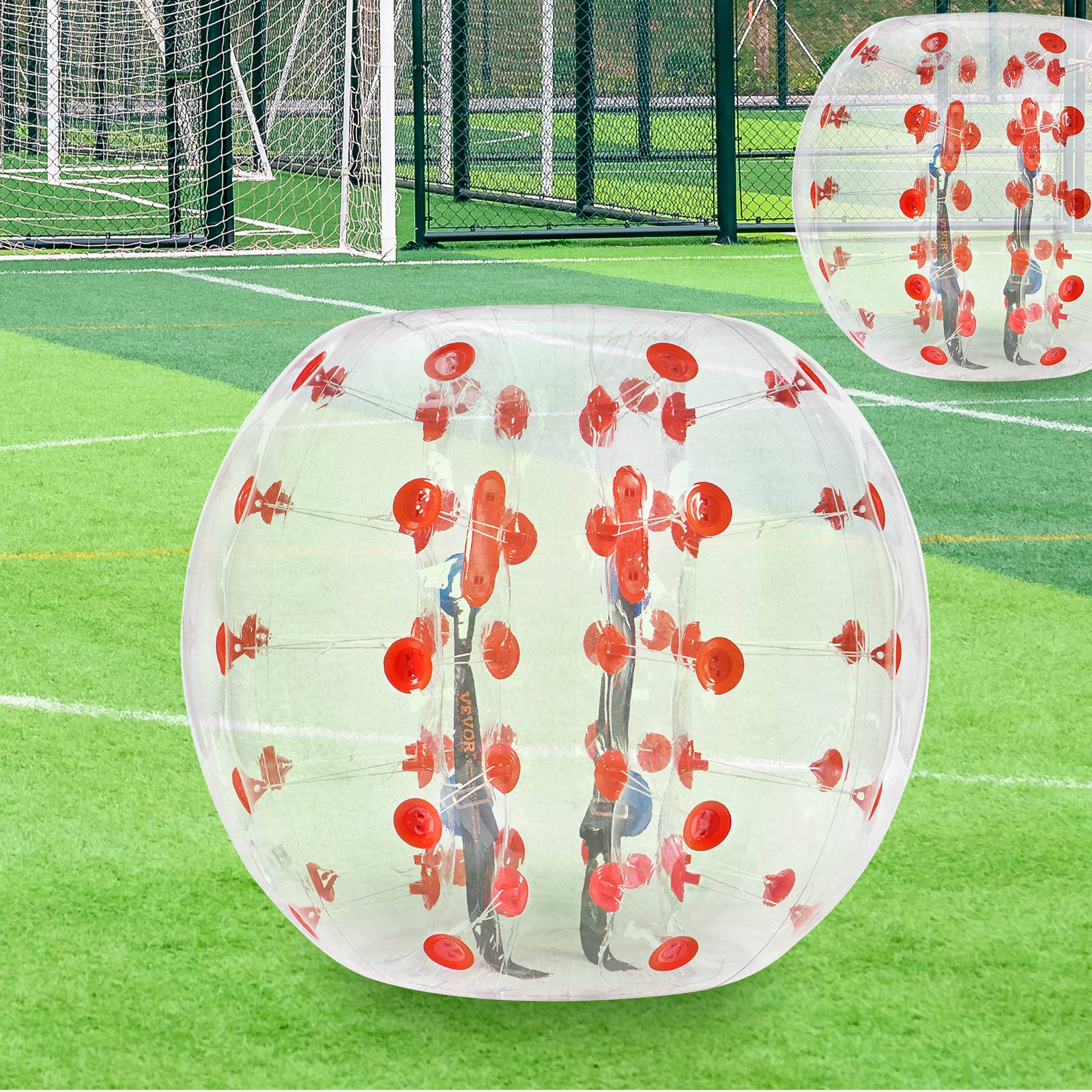 VEVOR Bulle gonflable 1.2m pois rouge PVC 0.8mm, pour jeux en plein air adolescents/adultes. - Image 8