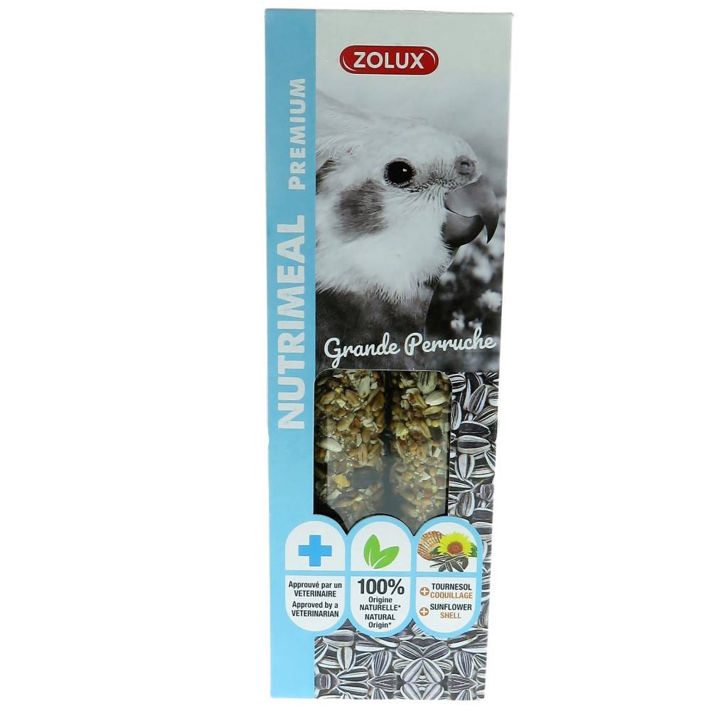 Zolux - Friandises 2 sticks premium tournesol pour grande perruche , pour oiseaux