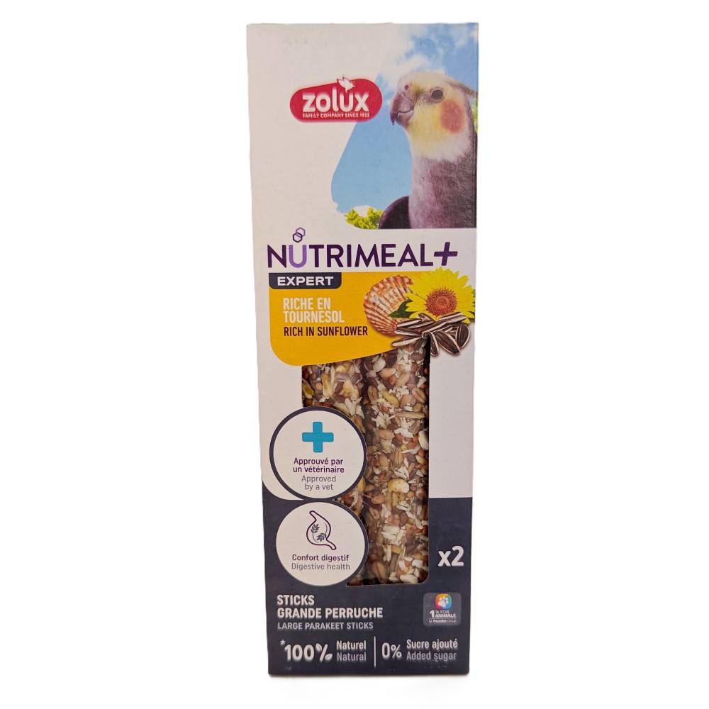 Zolux - Friandises 2 sticks premium tournesol pour grande perruche , pour oiseaux