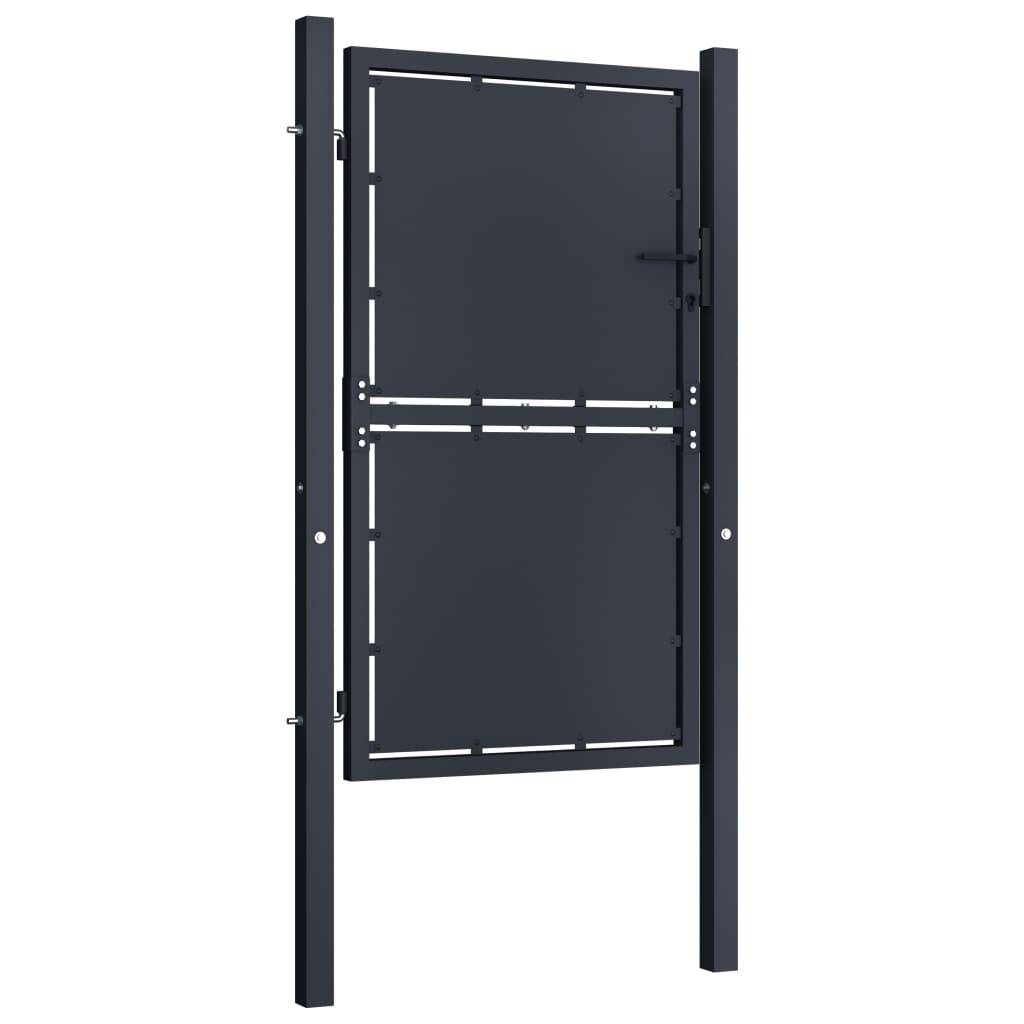 ComfortXL - Portillon de Passage Acier Durable avec Poteaux et Serrure pour Clôture de Jardin Anthracite 100 x 125 cm – ComfortXL Outdoor Living - Image 2