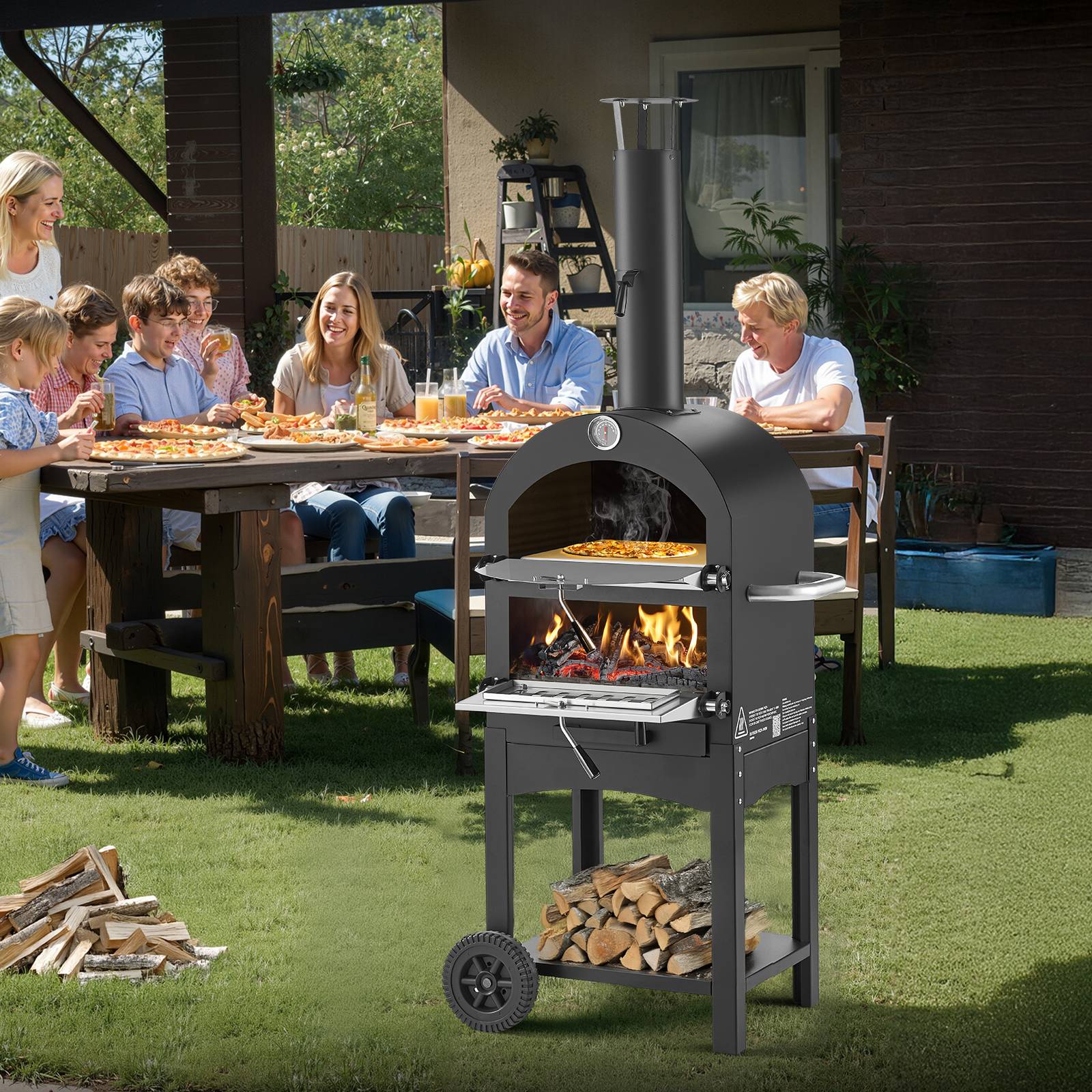 Vevor - VEVOR Four à Pizza d’Extérieur 30,5 cm à Granulés de Bois Camping Barbecue - Image 8