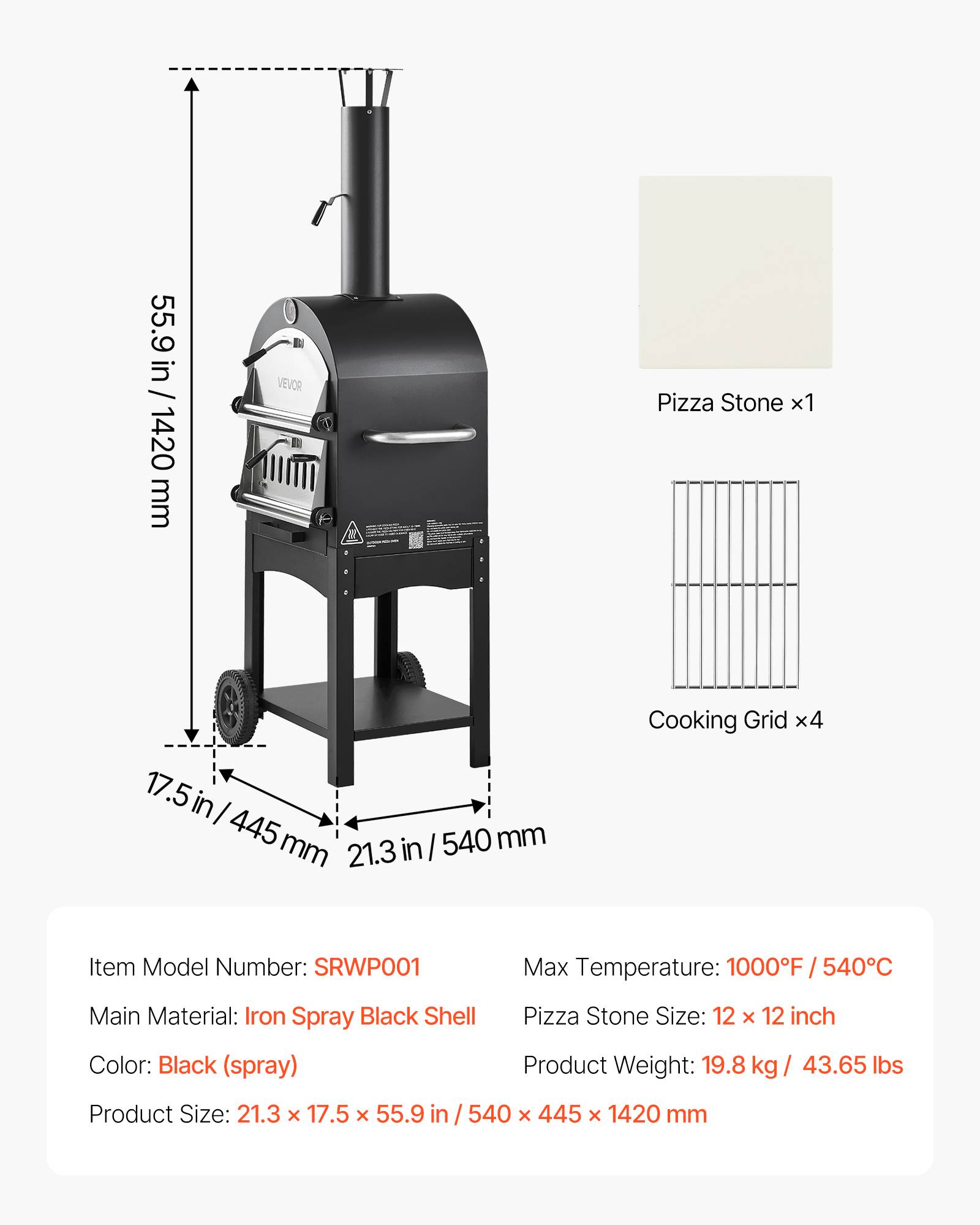 Vevor - VEVOR Four à Pizza d’Extérieur 30,5 cm à Granulés de Bois Camping Barbecue - Image 7