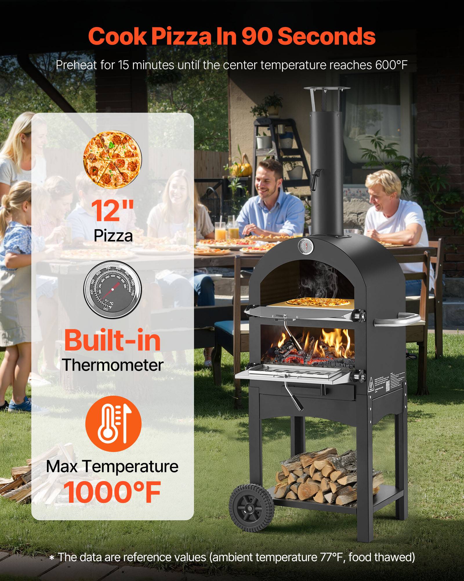 Vevor - VEVOR Four à Pizza d’Extérieur 30,5 cm à Granulés de Bois Camping Barbecue - Image 2