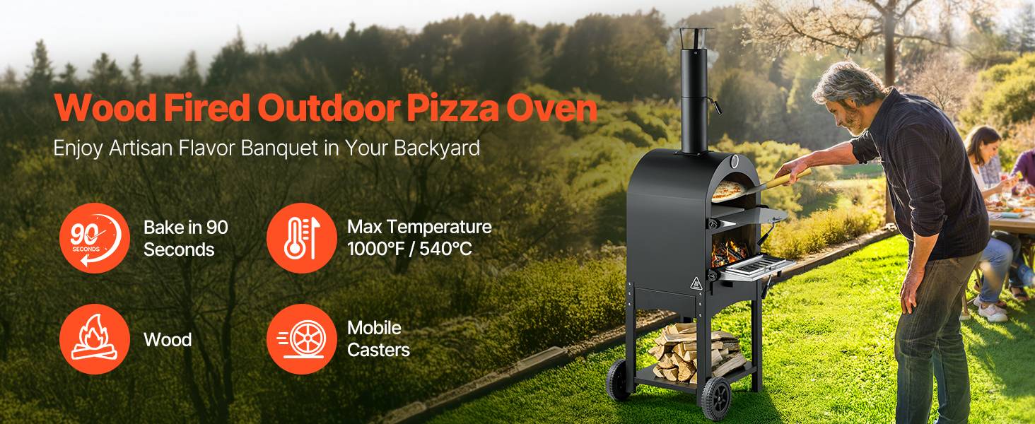 Vevor - VEVOR Four à Pizza d’Extérieur 30,5 cm à Granulés de Bois Camping Barbecue - Image 9