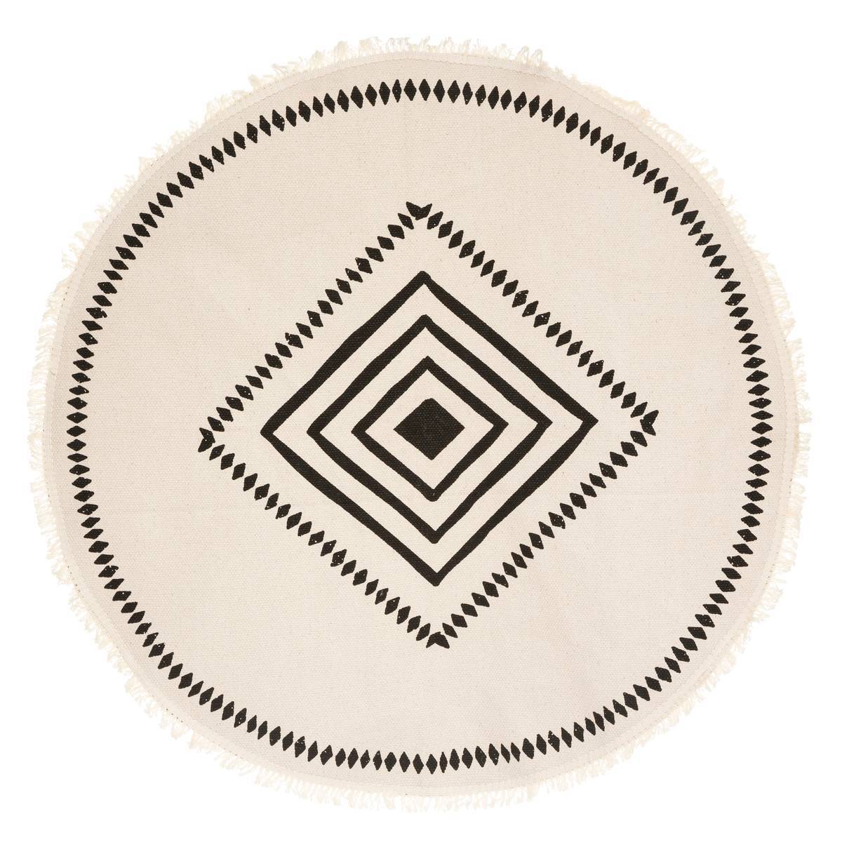 Atmosphera - Tapis "Alban" en coton imprimé D90cm - Atmosphera Créateur d'intérieur - Image 1
