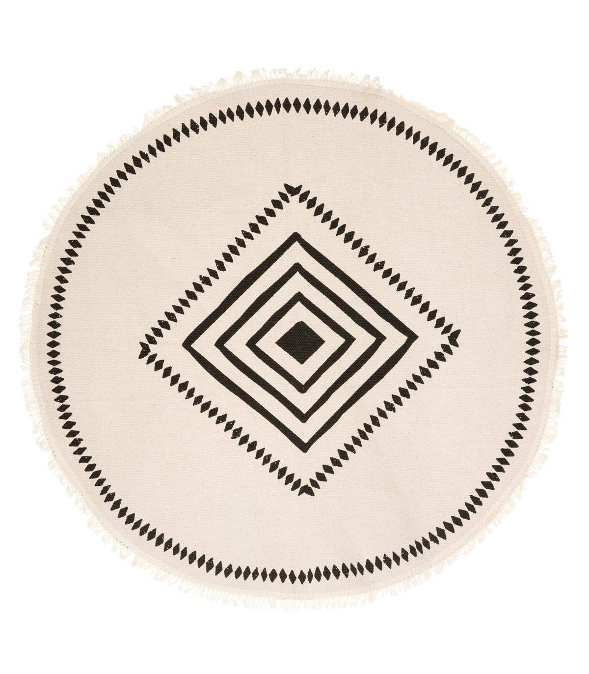 Tapis décoratif en Coton Imprimé D 90 cm - Image 1