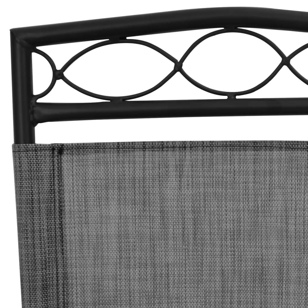 PANGIVO - Chaises de jardin pliables gris mélangé textilène et acier 57,5 x 61 x 100 cm - PANGIVO - Image 10