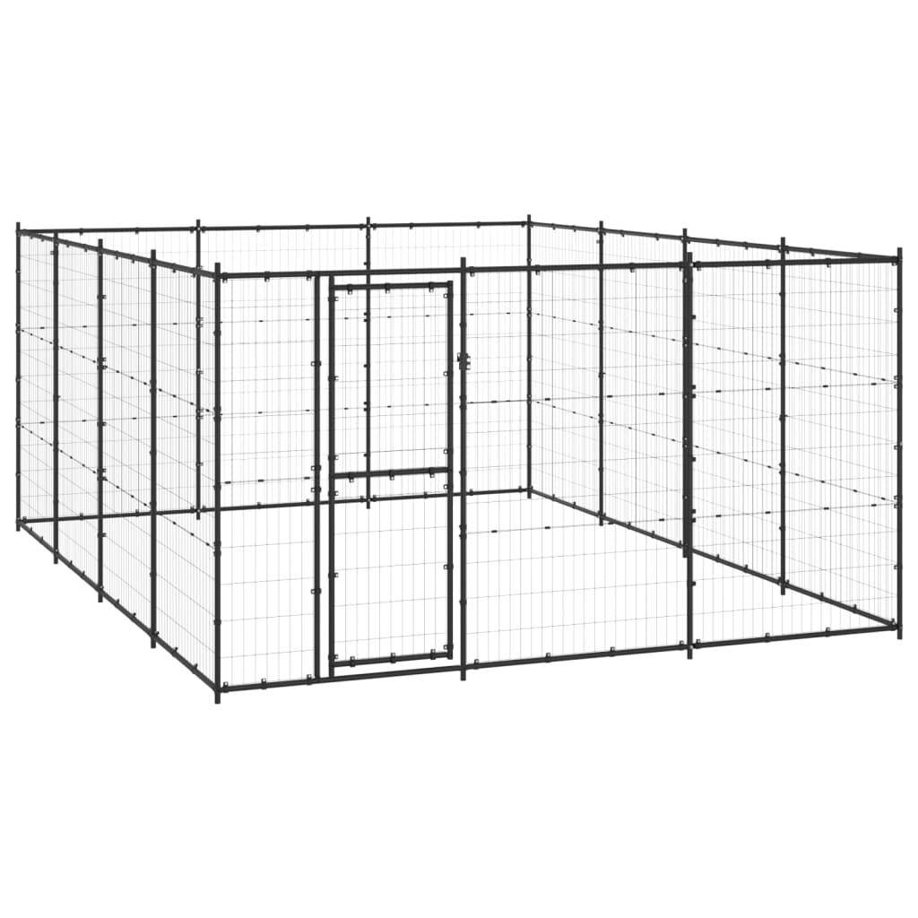 Helloshop26 - Chenil extérieur cage enclos parc animaux chien extérieur acier 14,52 m² - Image 1