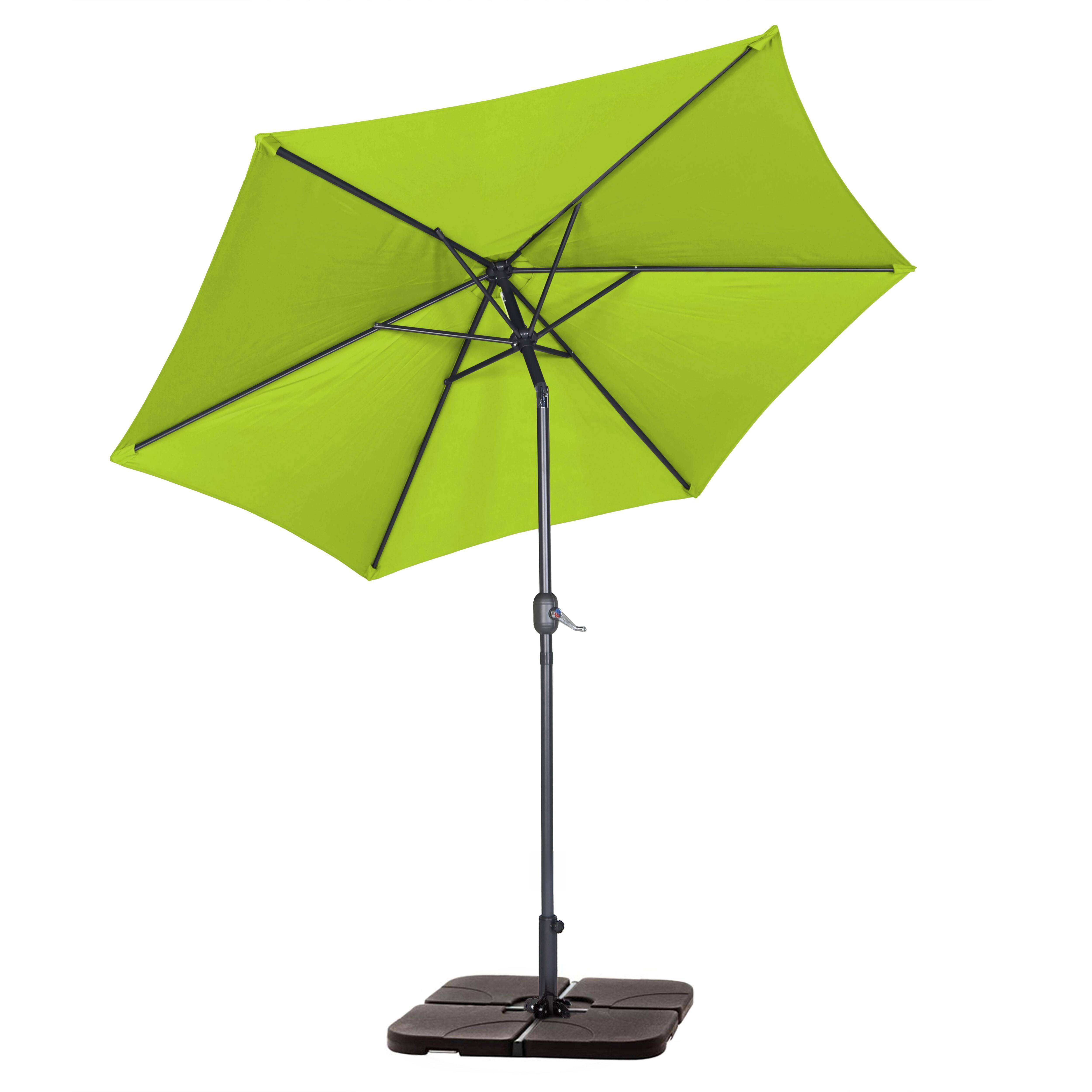 Oviala - Parasol droit inclinable 3m et 4 dalles à lester remplissables vert Matera - Oviala - Image 3