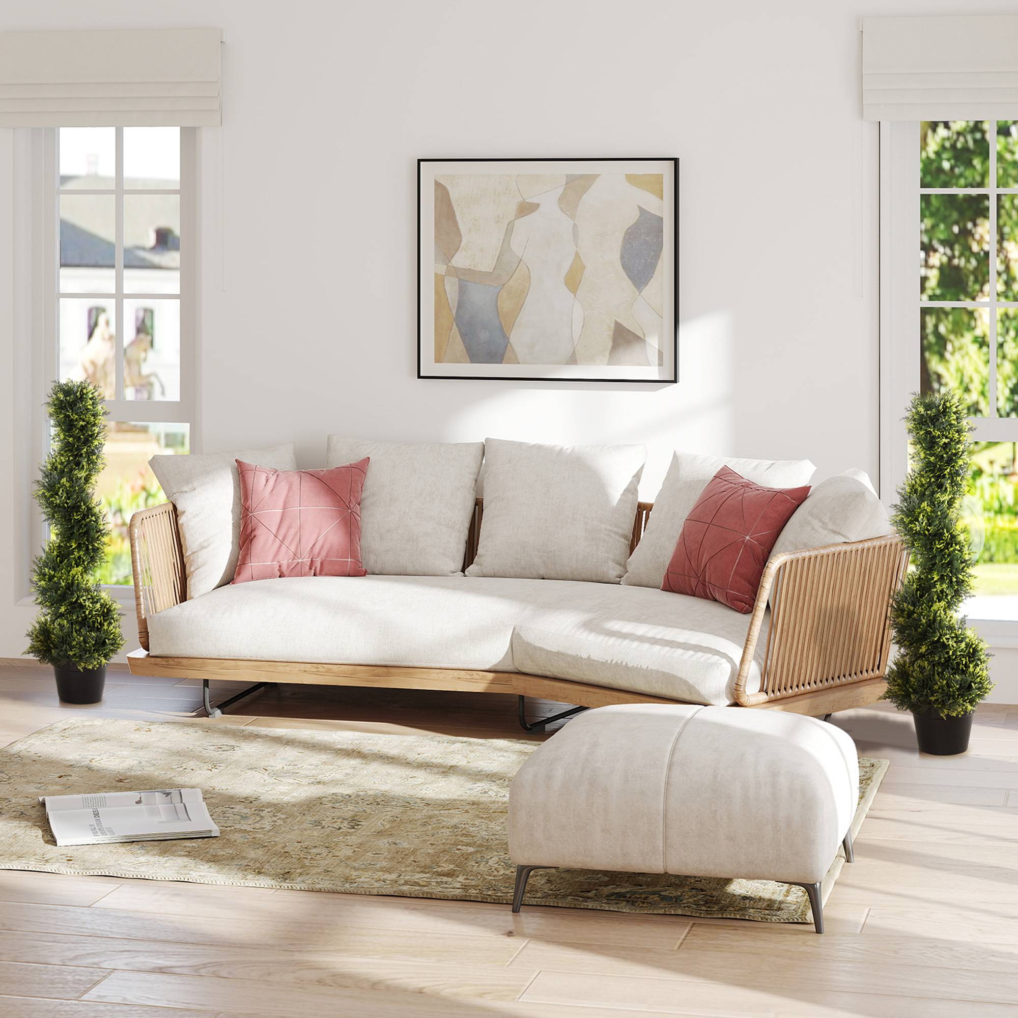 Sans Marque - Plante en spirale, cèdre avec pot, 90 cm, déco int./ext., vert - Image 3