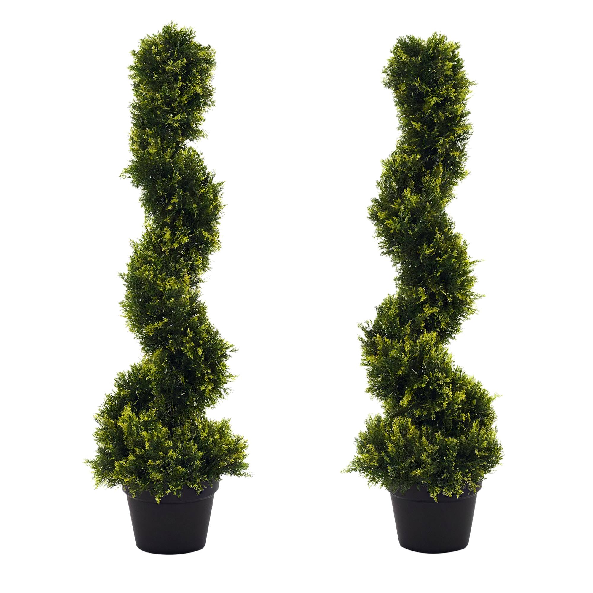 Sans Marque - Plante en spirale, cèdre avec pot, 90 cm, déco int./ext., vert - Image 1