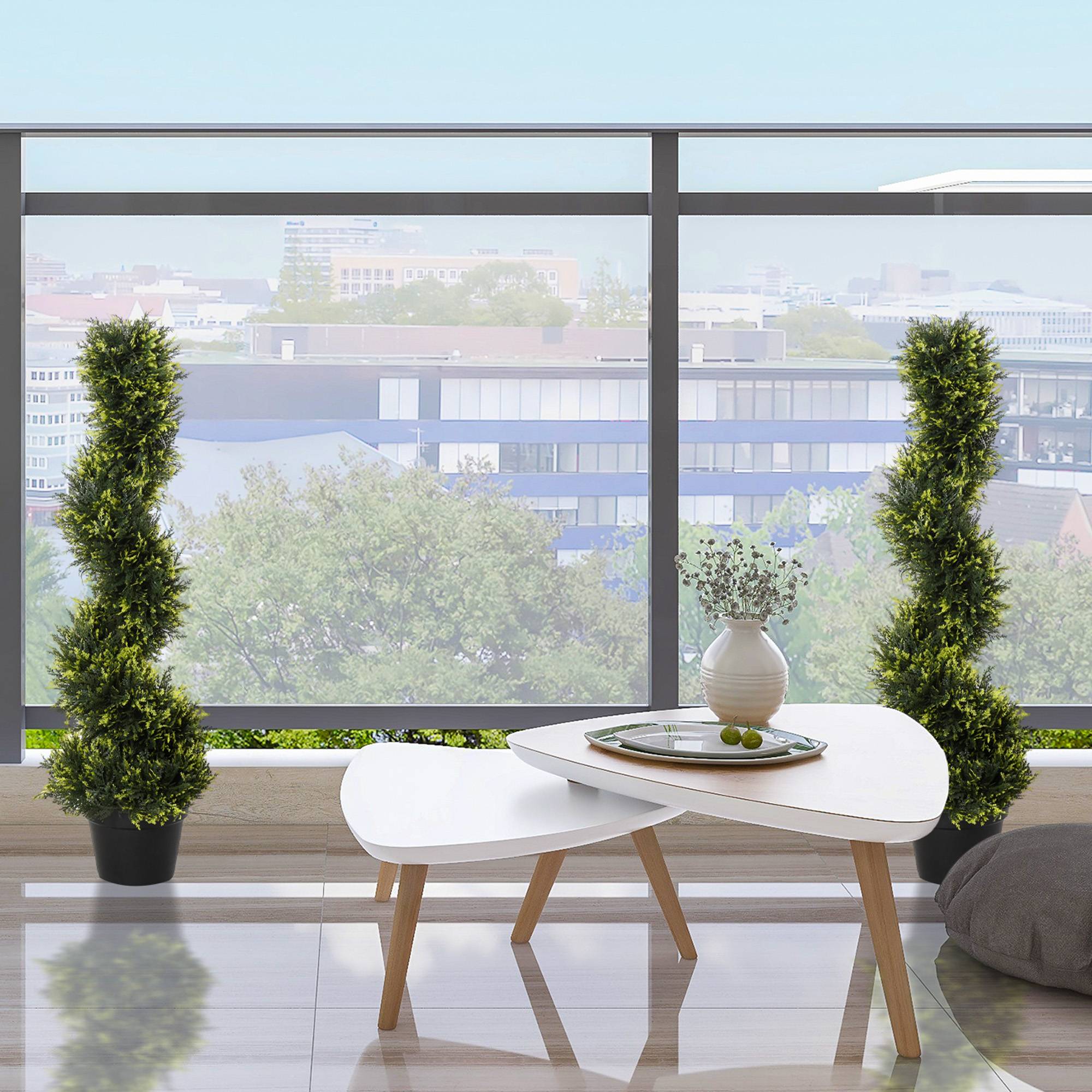 Sans Marque - Plante en spirale, cèdre avec pot, 90 cm, déco int./ext., vert - Image 9