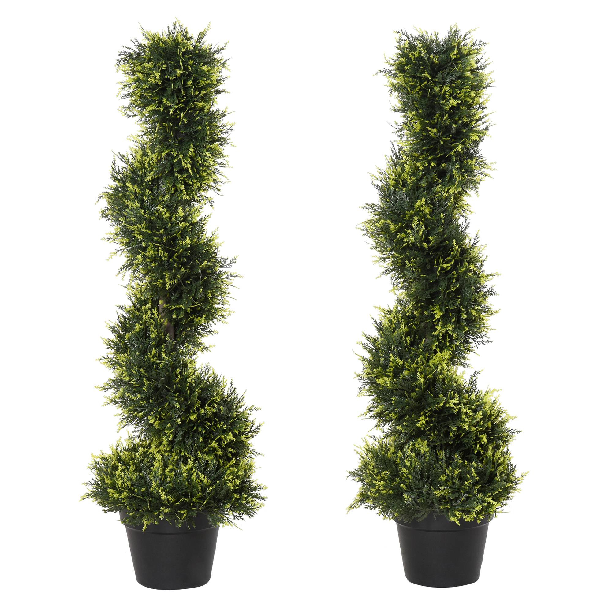 Sans Marque - Plante en spirale, cèdre avec pot, 90 cm, déco int./ext., vert - Image 2