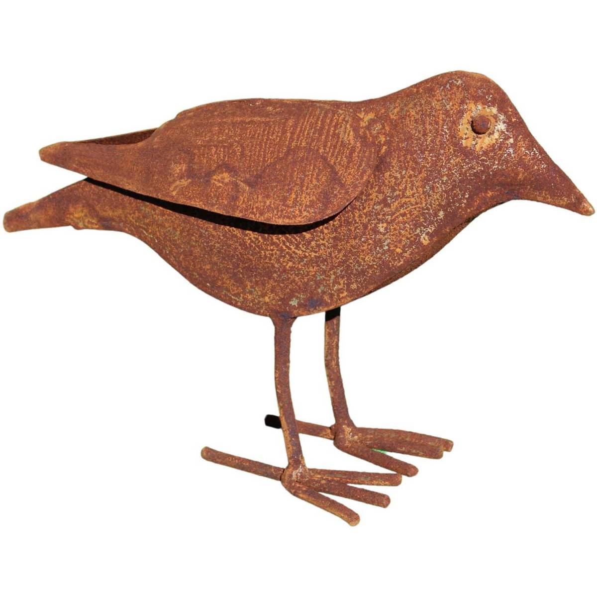 Hermes Trading - Oiseau décoratif en fer forgé rouillé - Image 1