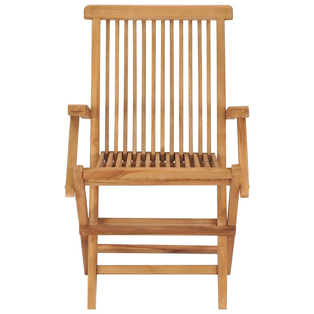 Lot de 3 Chaises de jardin pliables - Chaises d'extérieur - Chaise pliante de jardin Bois de teck massif - Image 3