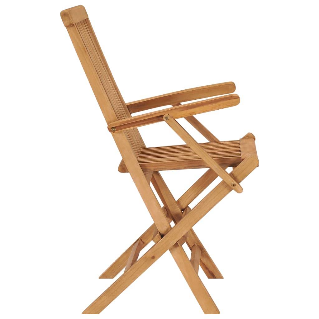 Lot de 3 Chaises de jardin pliables - Chaises d'extérieur - Chaise pliante de jardin Bois de teck massif - Image 4