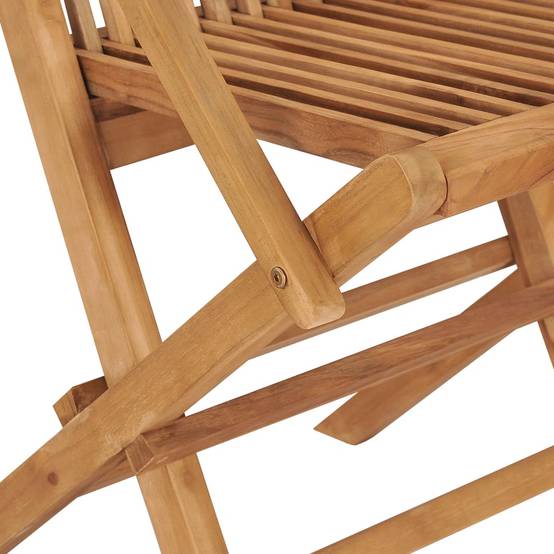 Lot de 3 Chaises de jardin pliables - Chaises d'extérieur - Chaise pliante de jardin Bois de teck massif - Image 8